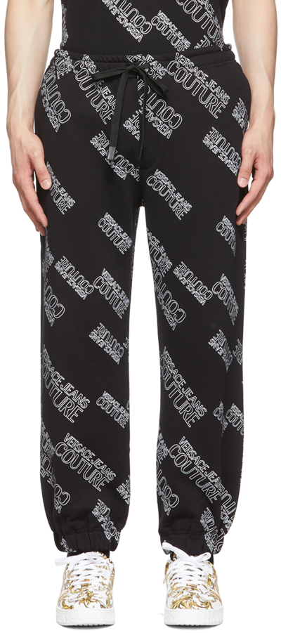 Versace Jeans Couture Black Cotton Lounge Pants In E899 Black