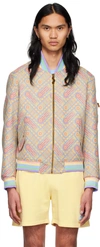 CASABLANCA YELLOW VIRGIN WOOL BOMBER JACKET