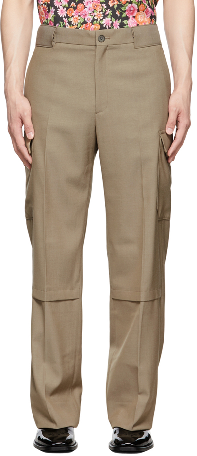 Commission Ssense Exclusive Brown Viscose Cargo Pants In Sand