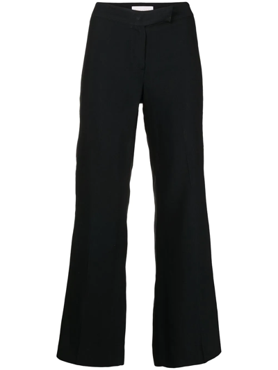 Pre-owned Valentino 2010s Lace-panelled Tailored Trousers In Black