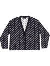 Balenciaga Mini All-over Logo Print Cardigan In Black