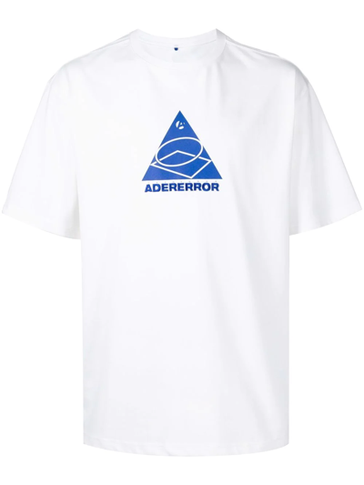 Ader Error White T-shirt With Geomid Logo Print