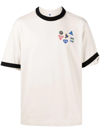 Ader Error Beige T-shirt With Multi Patches In White