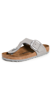 Birkenstock Gizeh Big Buckle Slide Sandal In Dove Gray