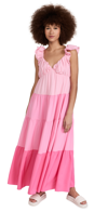 English Factory Ruffle-sleeves Tiered Maxi Dress In Pink