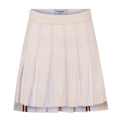 Thom Browne Pleated Mini Skirt In Pink