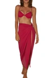 Vix Swimwear Karen Cover-up Midi Skirt In Cherry