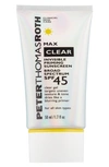 Peter Thomas Roth Max Clear Invisible Priming Sunscreen Broad Spectrum Spf 45 1.7 oz/ 50 ml