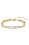 Shymi Multi Shape Cubic Zirconia Tennis Bracelet In Gold