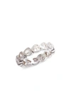 Shymi Heart Cubic Zirconia Eternity Band In Silver