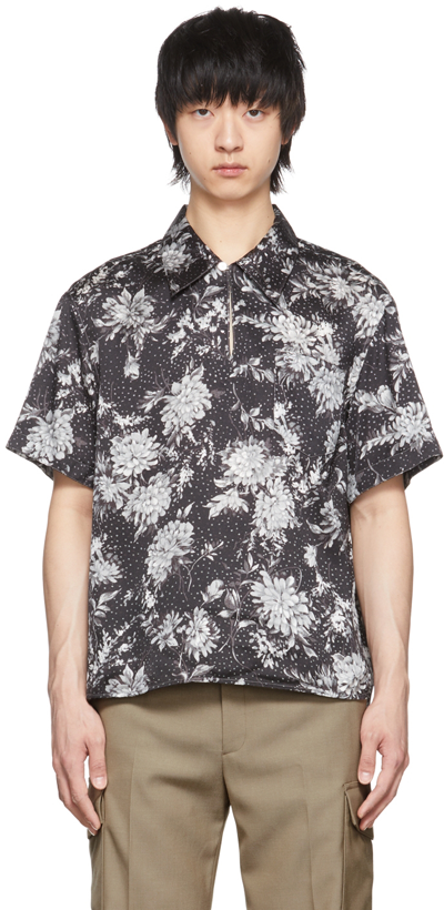 Commission Ssense Exclusive Black Polyester Shirt In Blk/whi