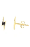Karat Rush 14k Yellow Gold Lightning Bold Stud Earrings