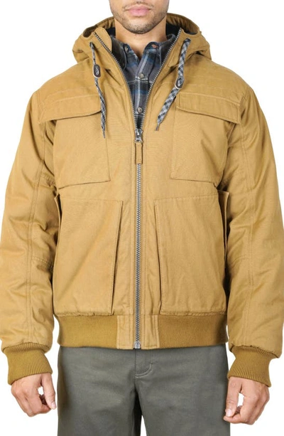 Hawke And Co Cotton 4 Pocket Hooded Jacket In Khaki