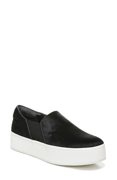 Vince Warren Genuine Calf Hair Platform Sneaker In Black