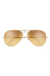 Ray Ban Men's Evolve Polarized Metal Aviator Sunglasses In Yellow/ Gold/ Orange Brown