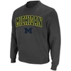 COLOSSEUM COLOSSEUM CHARCOAL MICHIGAN WOLVERINES ARCH & LOGO CREW NECK SWEATSHIRT