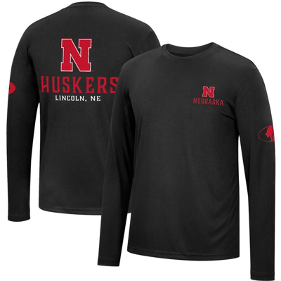 Colosseum Black Nebraska Huskers Mossy Oak Spf 50 Performance Long Sleeve T-shirt