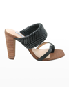 Charles David Horatio Woven Toe-strap Slide Sandals In Black