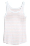 Caslon ® Cotton Tank In White- Pink Stripe