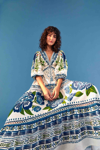 Farm Rio Macaw Flight Tassel-tie Maxi Dress In Off-white Macaw Flight