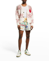 Rhude Straight-leg Merino Wool And Cashmere-blend Jacquard Drawstring Shorts In Crememulti