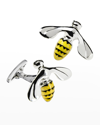 Jan Leslie Men's Triumphant Bee Enamel & Sterling Silver Cufflinks In Silver/yellow