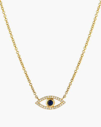 Zoe Lev Diamond & Sapphire Evil Eye Pendant Necklace | Diamonds/gemstones/yellow Gold