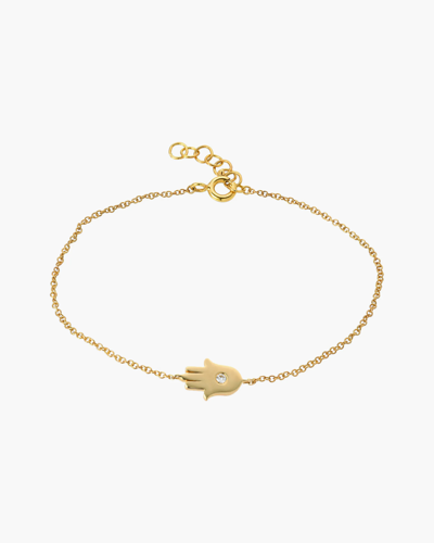 Zoe Lev Diamond Hamsa Bracelet | Diamonds/yellow Gold In White/gold