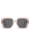 Dior Wil S3u Pink Oversized Square Sunglasses In Shiny Pink / Smoke