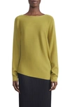 Lafayette 148 Asymmetric Dolman Sleeve Sweater In Agave Green