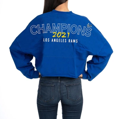 Fanatics Branded Royal Los Angeles Rams Super Bowl Lvi Champions Cropped Long Sleeve T-shirt