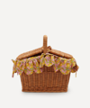 Coco & Wolf Clementina Rectangle Wicker Picnic Basket In Multicoloured