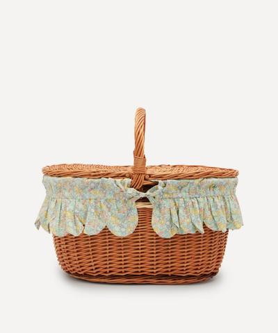 Coco & Wolf Michelle Pistachio Oval Wicker Picnic Basket In Green