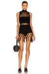 ALAÏA FISHNET SHORT DRESS