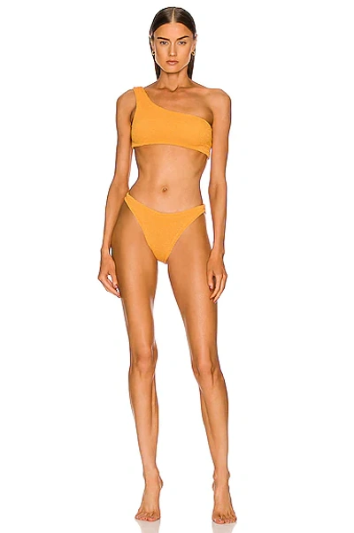 Hunza G Nancy One-shoulder Bikini Set In Orange