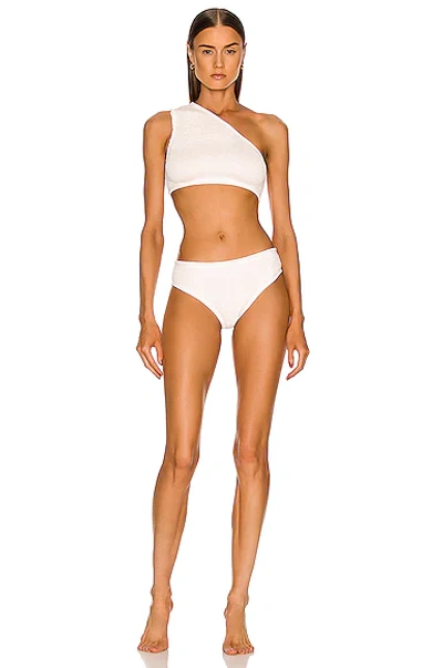 Bottega Veneta Nylon Crinkle Bikini Set In White