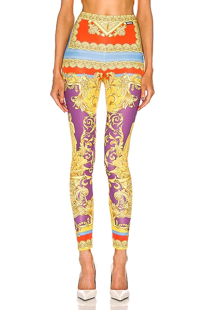 Versace 印花科技织物平纹针织紧身裤 In Multicolor