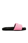 Alexander Wang Aw Pool Logo-print Slides In Neon Bubblegum