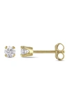 Delmar 10k Yellow Gold Round Diamond Solitaire Earrings In Yellow