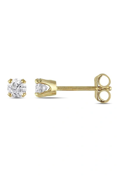 Delmar 10k Yellow Gold Round Diamond Solitaire Earrings