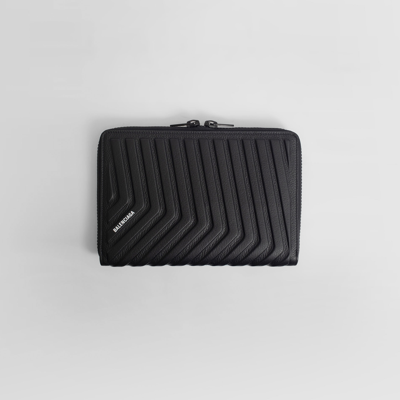 Balenciaga Car Stripe-embossed Leather Ipad Mini Case In Black