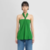 Loewe Green Crepe Top With Twisted Knot In Green