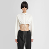 Andreädamo Andrea Adamo Woman Cropped Ivory Colored Cotton Shirt In Black