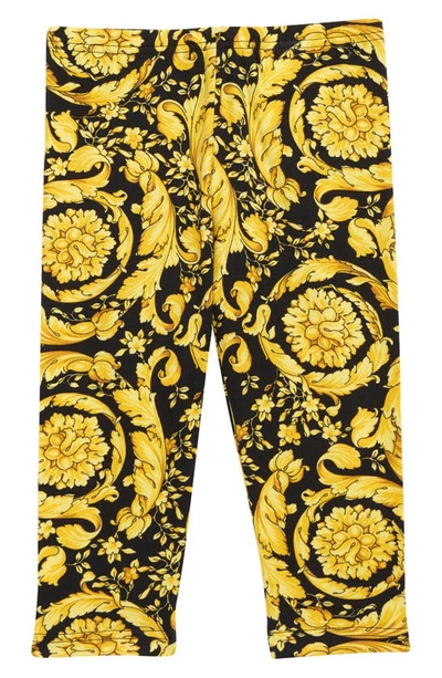 Versace Kids' Barocco Baby Leggings In Multicolor