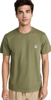 Maison Kitsuné Grey Fox Head Patch Classic Tee-shirt In Dark Khaki