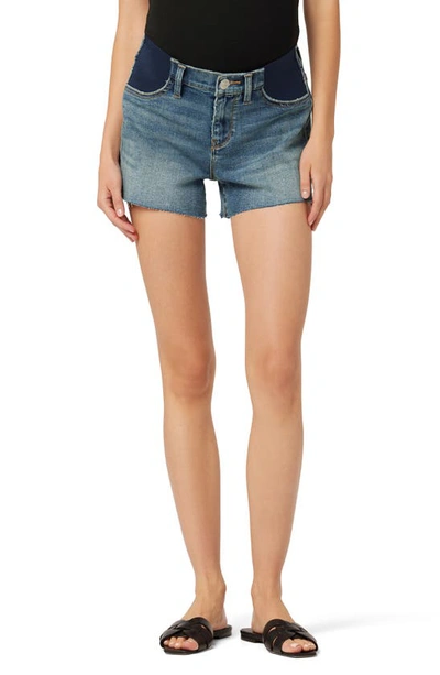 Hudson Gemma Mid Rise Maternity Denim Shorts In Seasons In Blue