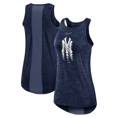 Nike Navy New York Yankees Logo Fade High Neck Performance Tank Top