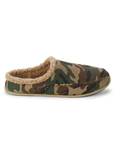 Deer Stags Little And Big Boys Slipperooz Lil Nordic S.u.p.r.o. Sock Cushioned Indoor Outdoor Clog Slipper In Camouflage
