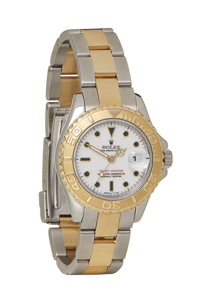 Pre-owned Rolex Stainless Steel & 18k Yellow Gold Yacht-master 69623 29mm