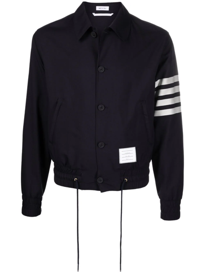 Thom Browne 4-bar Stripe Bomber Jacket In Blue